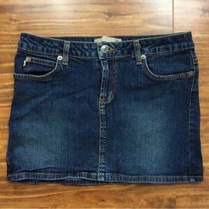 Vintage 90’s Level Medium Blue Stretch Denim Mini Skirt Size 7 Streetwear Casual